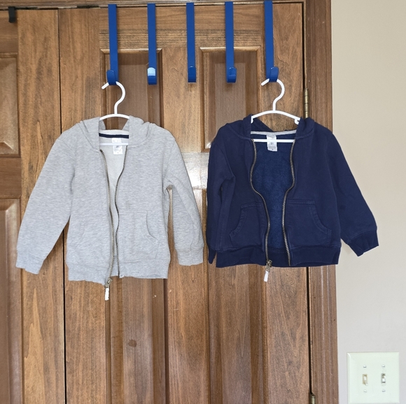 Carter's: Zip-up Hoodies, 2T, LIKE NEW, Gray, Navy, Sharks, YKK Zip, SO SOFT - Picture 8 of 15